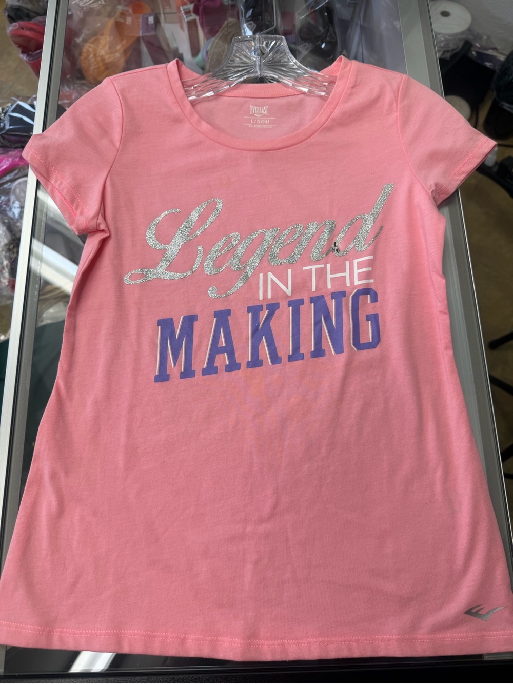 Everlast Pink Short Sleeve Tee with Glitter 'Legend' Script